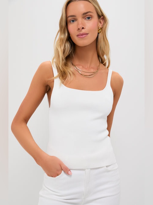 Tuckernuck White Alba Compression Tank Top Size Large New
